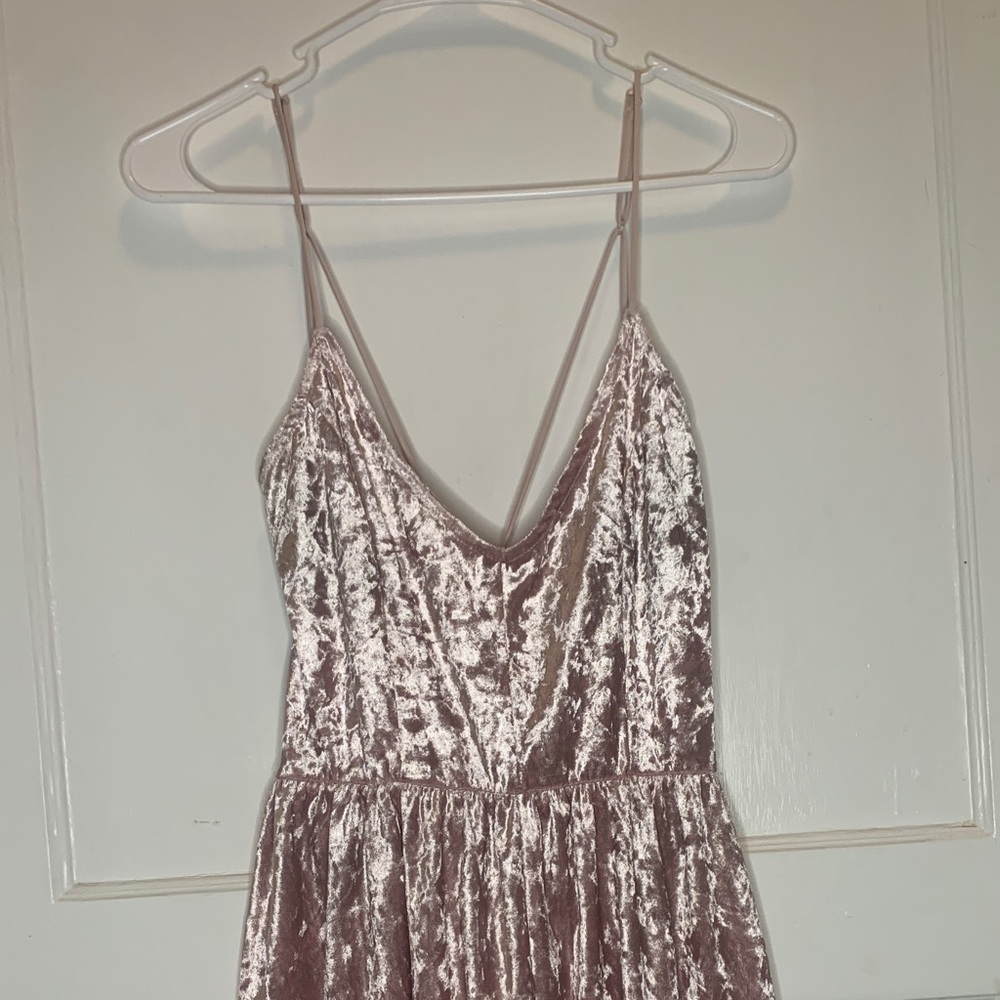 Adorable Blush Crushed Velvet Romper